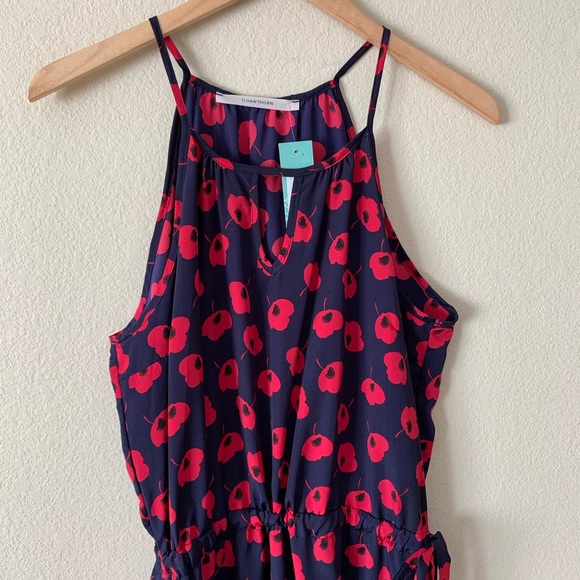 41 Hawthorn Sleeveless Dress Navy Pink Poppy - Picture 2 of 6